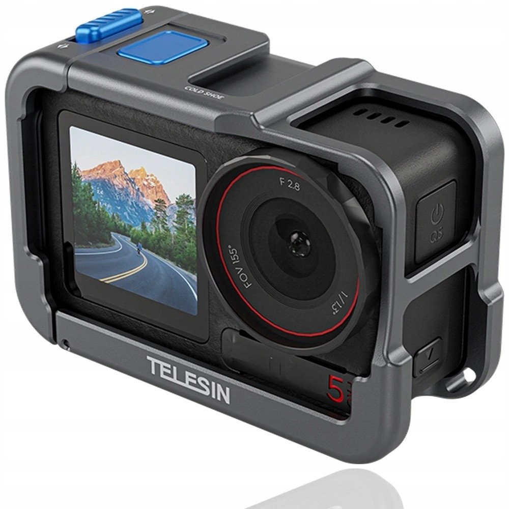 Kornizë mbrojtëse TELESIN për GoPro Hero 9 10 11 12 13, aliazh alumini, xhirim vertikal, e zezë