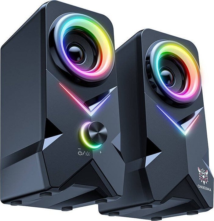 Altoparlantë kompjuteri Onikuma L2, lidhje USB dhe Bluetooth, ndriçim RGB, të zinj