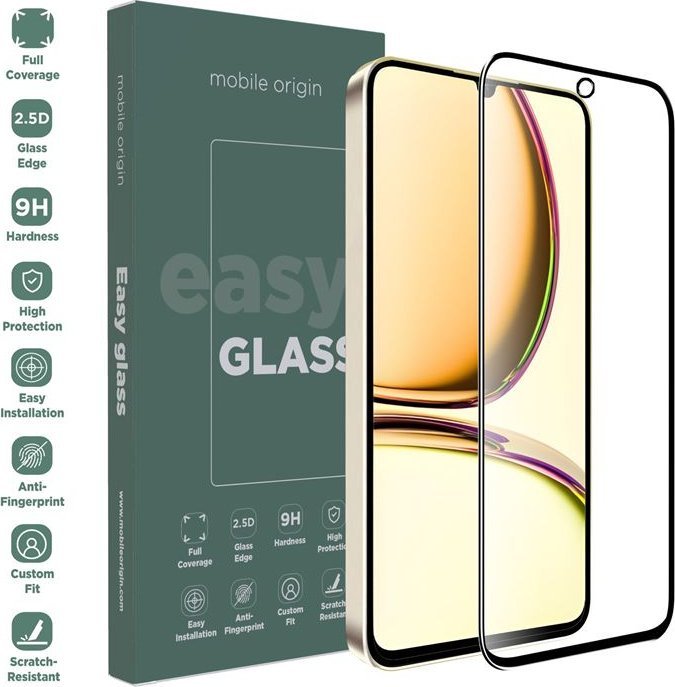 Заштитно стакло за екран Mobile Origin EasyGlass за Realme C53, Double Strong, проѕирно
