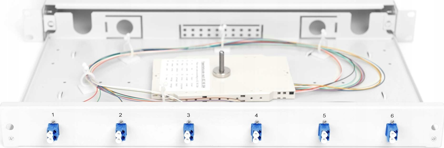 Kuti shpërndarëse fibër optike Digitus, 1U rack, 6 porta LC OS2, gri