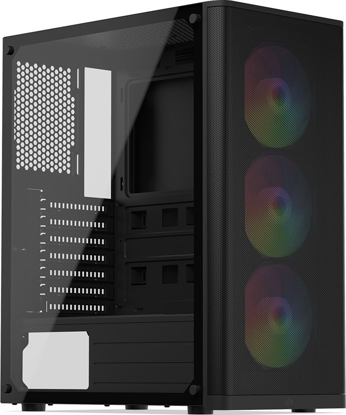 Kasë kompjuteri SilentiumPC Ventum VT2 EVO TG ARGB (SPC291), e zezë
