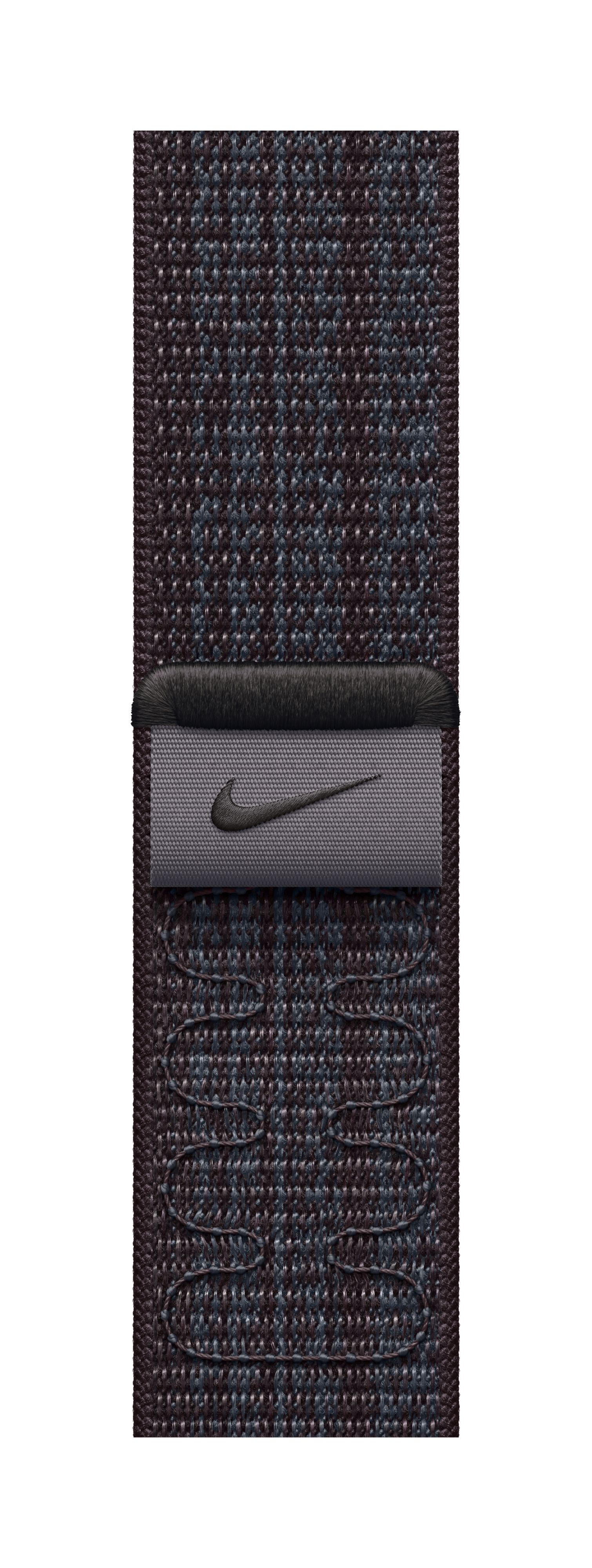 Apple Watch 45mm Nike Band, Black/Blue Nike Sport Loop