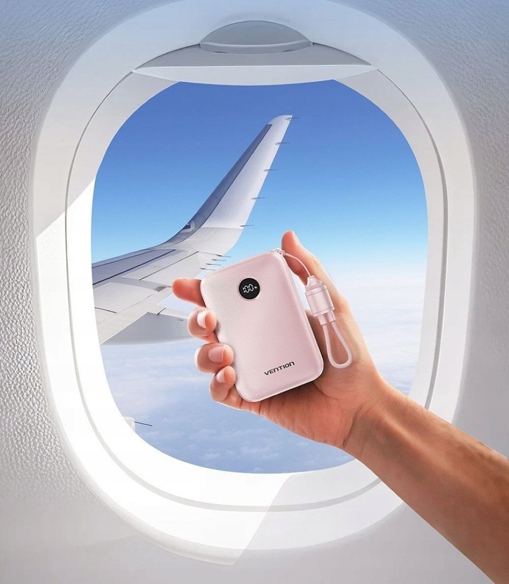 Powerbank Vention FKAP0 C, 10000mAh, 22.5W, rozë