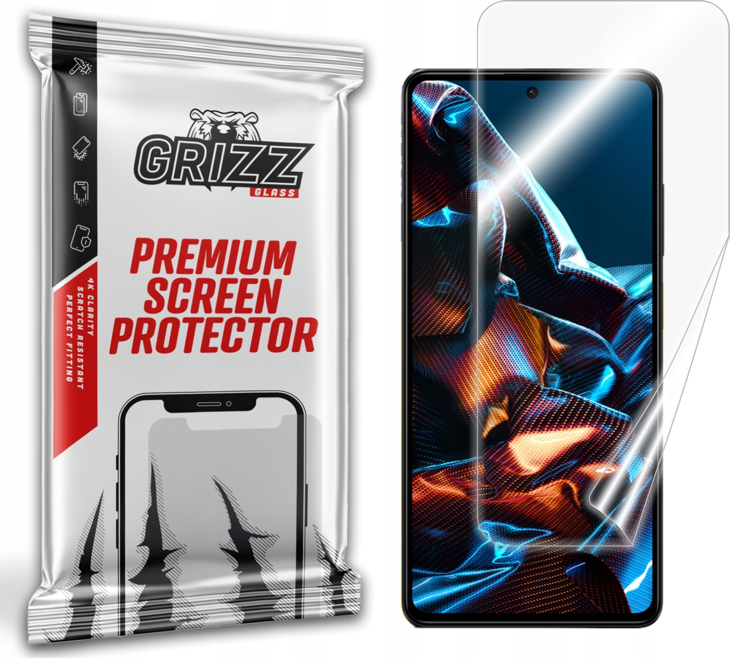 Film keramik mbrojtës GrizzGlass Ceramic Film për POCO X5 Pro, transparent