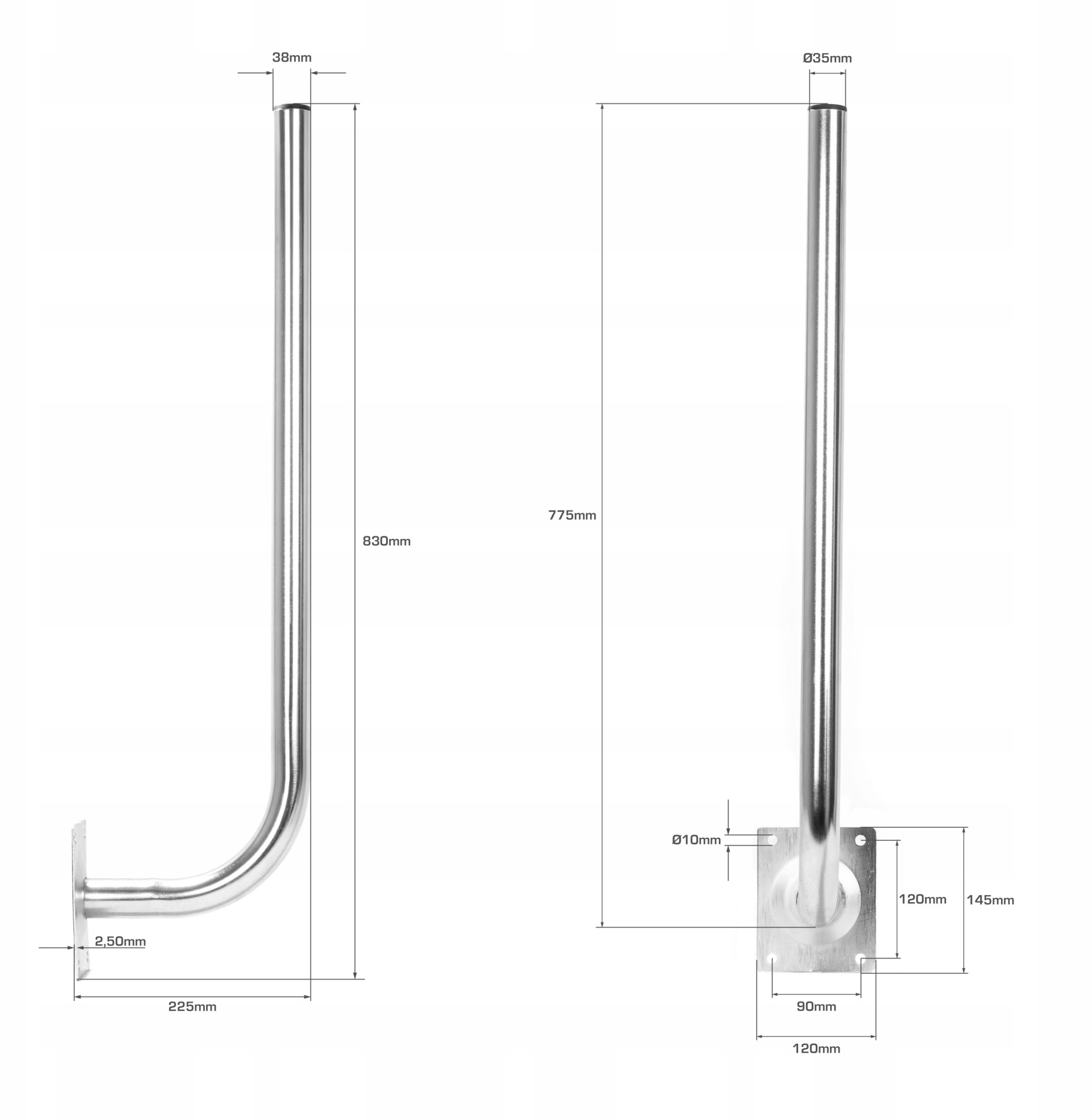 Bazament antene Libox SAT RTV Mount 20/80, metalik