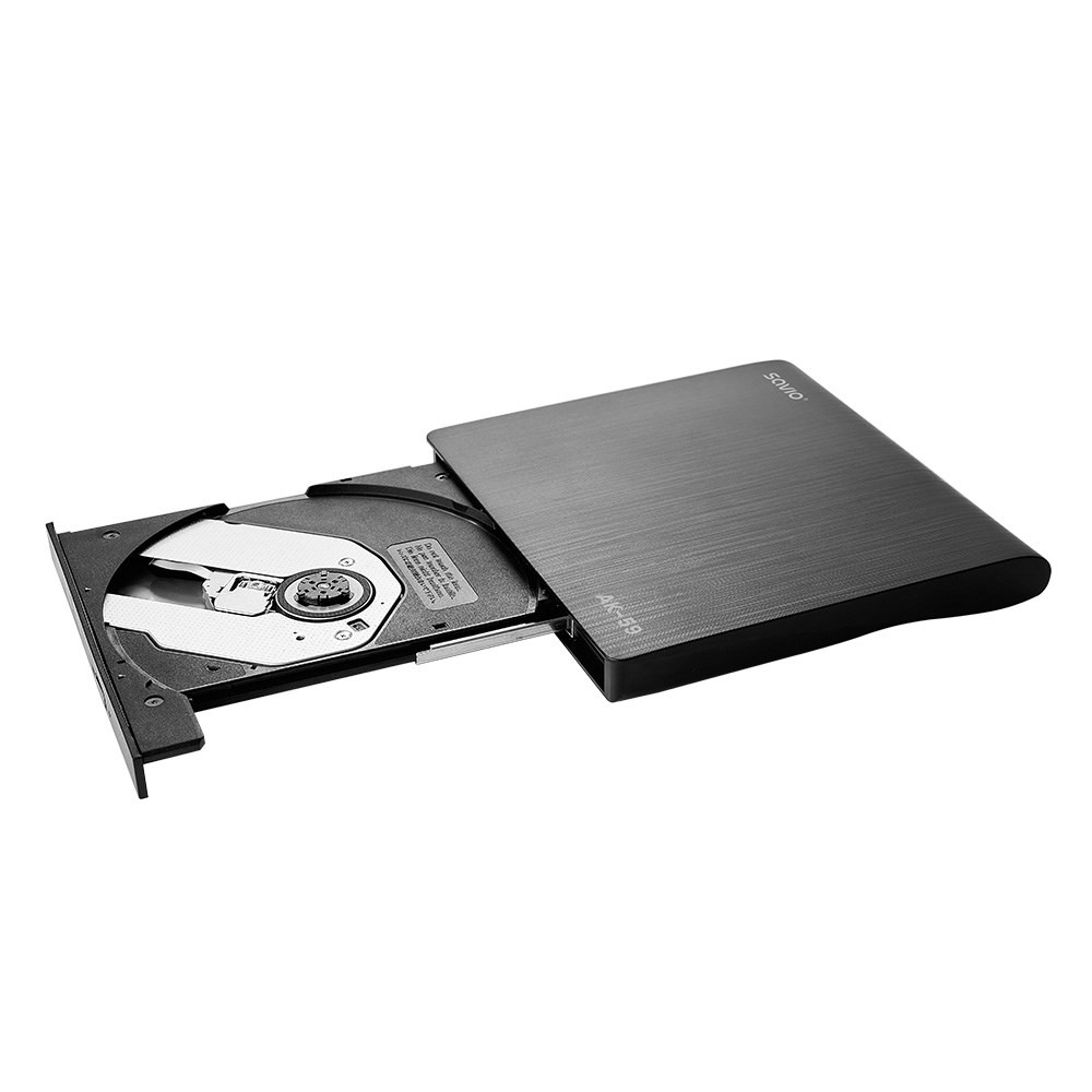 Disk optik i jashtëm SAVIO AK-59, CD/DVD R/RW, USB-C/USB-A