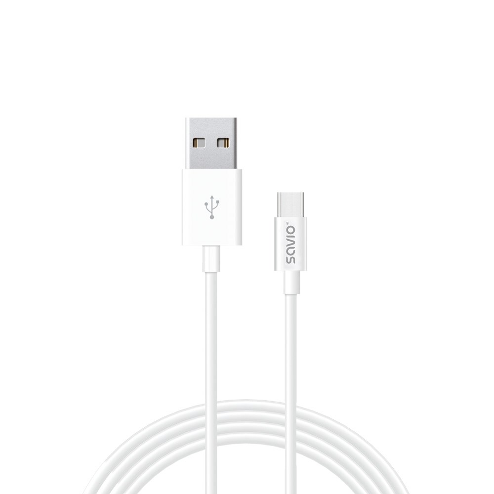 Kabllo Savio, USB A / USB C, 1 m, e bardhë Kabllo Savio, USB A / USB C, 1 m, e bardhë