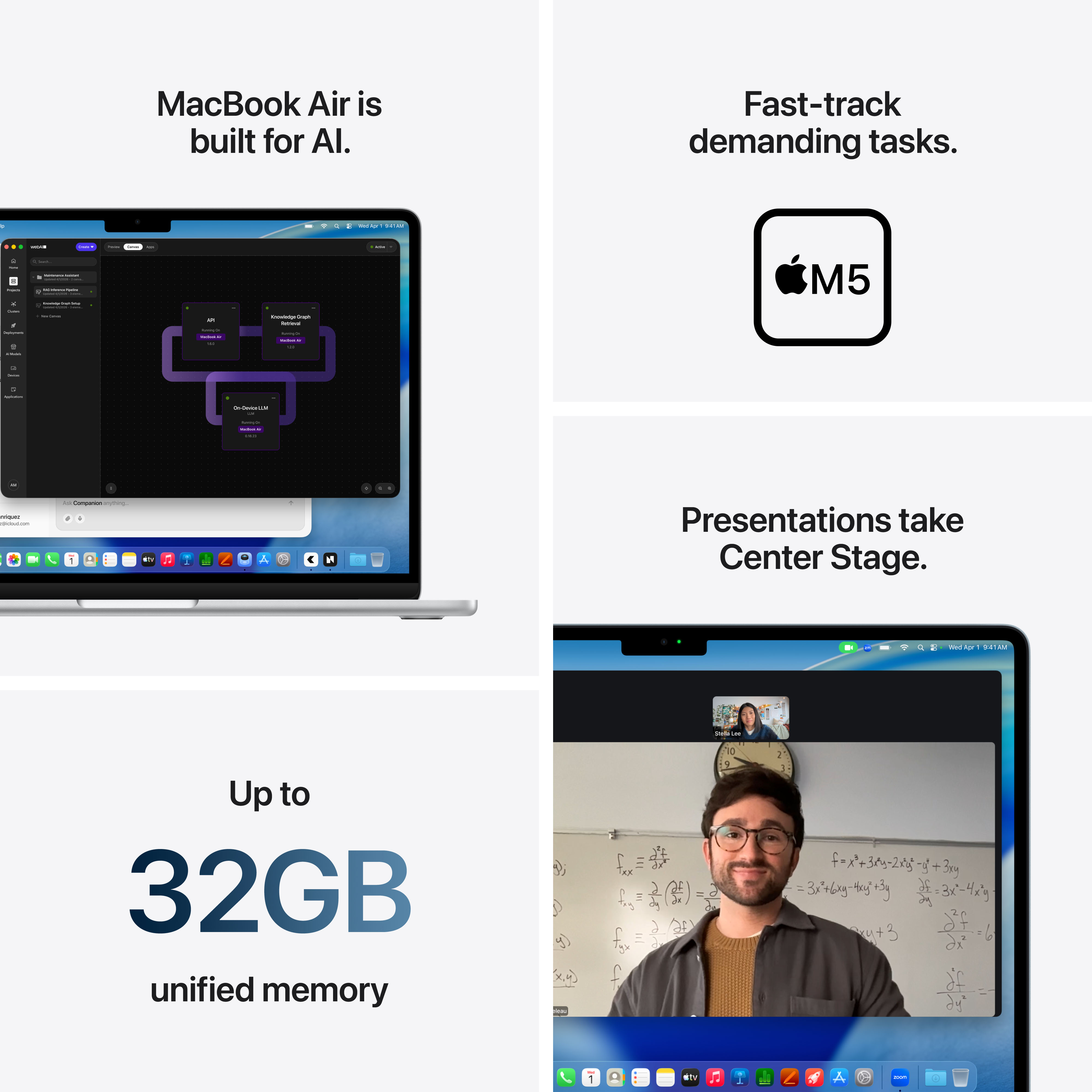 Apple Macbook Air, 13.6", M5 10-core, 24GB, 1TB, 10-core GPU, Silver