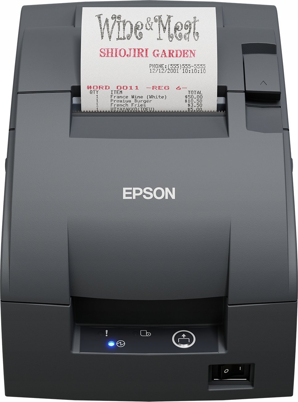 Printer POS Epson TM-U220IIB 102, dot matrix, me kabllo, gri