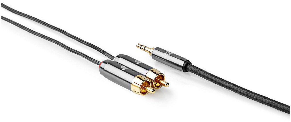 Аудио кабел Nedis Profigold, 5m, 2x RCA во 3.5mm, стерео