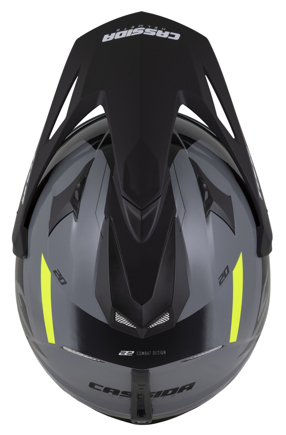 Мото шлем Cassida Tour 2.0 X-tra, поликарбонат, сончев визир, сив флуоресцентно жолт црн мат