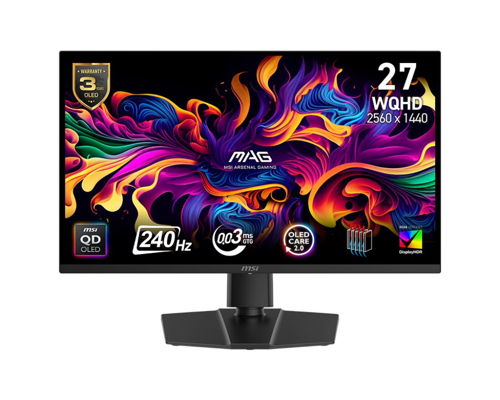 Monitor MSI MAG 271QP QD-OLED X24 26.5″, QD-OLED 2560×1440 WQHD, 240 Hz, 0.03 ms, HDMI/DP/Aux, i zi