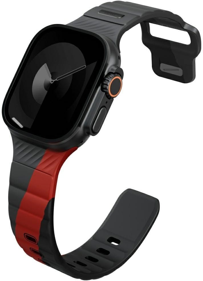 Rrip dore UNIQ Stride De Rubber për Apple Watch 49/46/45/44 mm, FKM gome, charcoal
