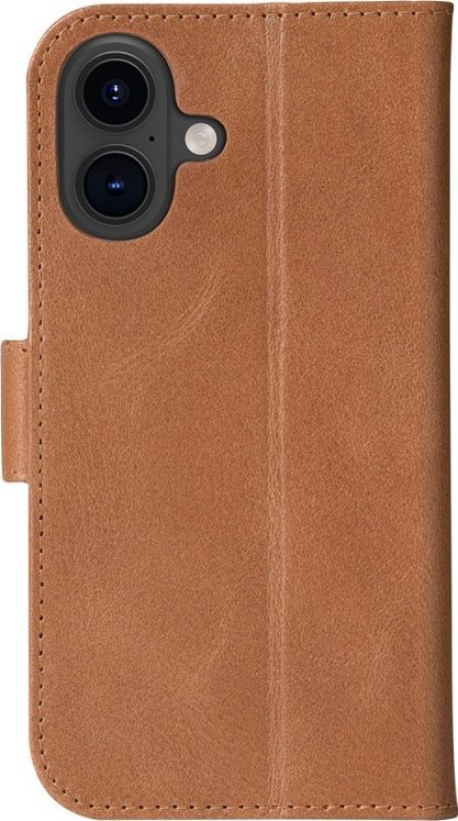 Mbulesë folio Dbramante1928 Copenhagen, për iPhone 16, lëkurë natyrale, kafe e çelët