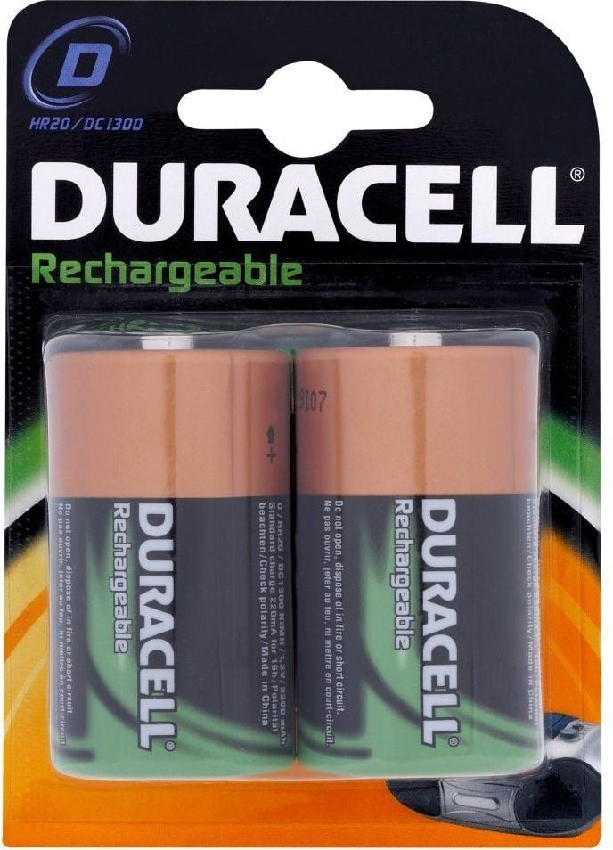 Bateri të rikarikueshme Duracell D R20, 2200mAh, set 2 copë