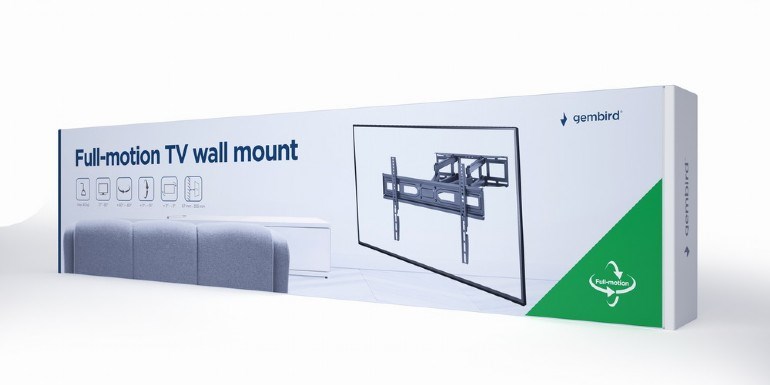 Mbajtëse muri për TV Gembird WM-80ST-03, 37"-80", VESA 600x400 mm, e zezë
