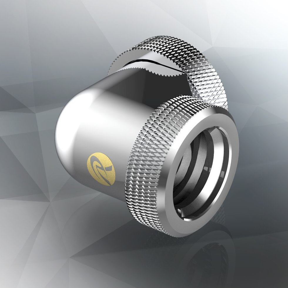 Adapter ftohës për ujë Raijintek Pelias D160906, 16mm, 90°, set 6 copë, argjendi