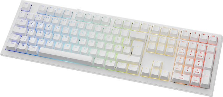 Tastierë gaming Ducky One X Wireless, mekanike induktive, RGB, ISO DE, e bardhë