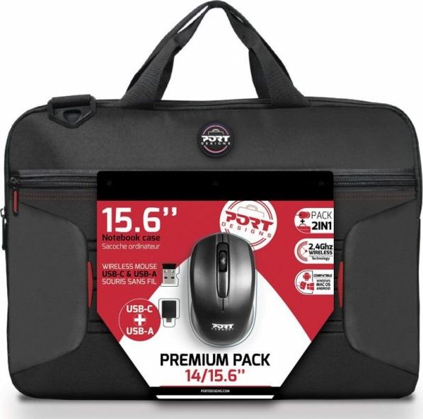 Çantë për laptop Port Designs Premium Pack 501873, 15.6", e zezë