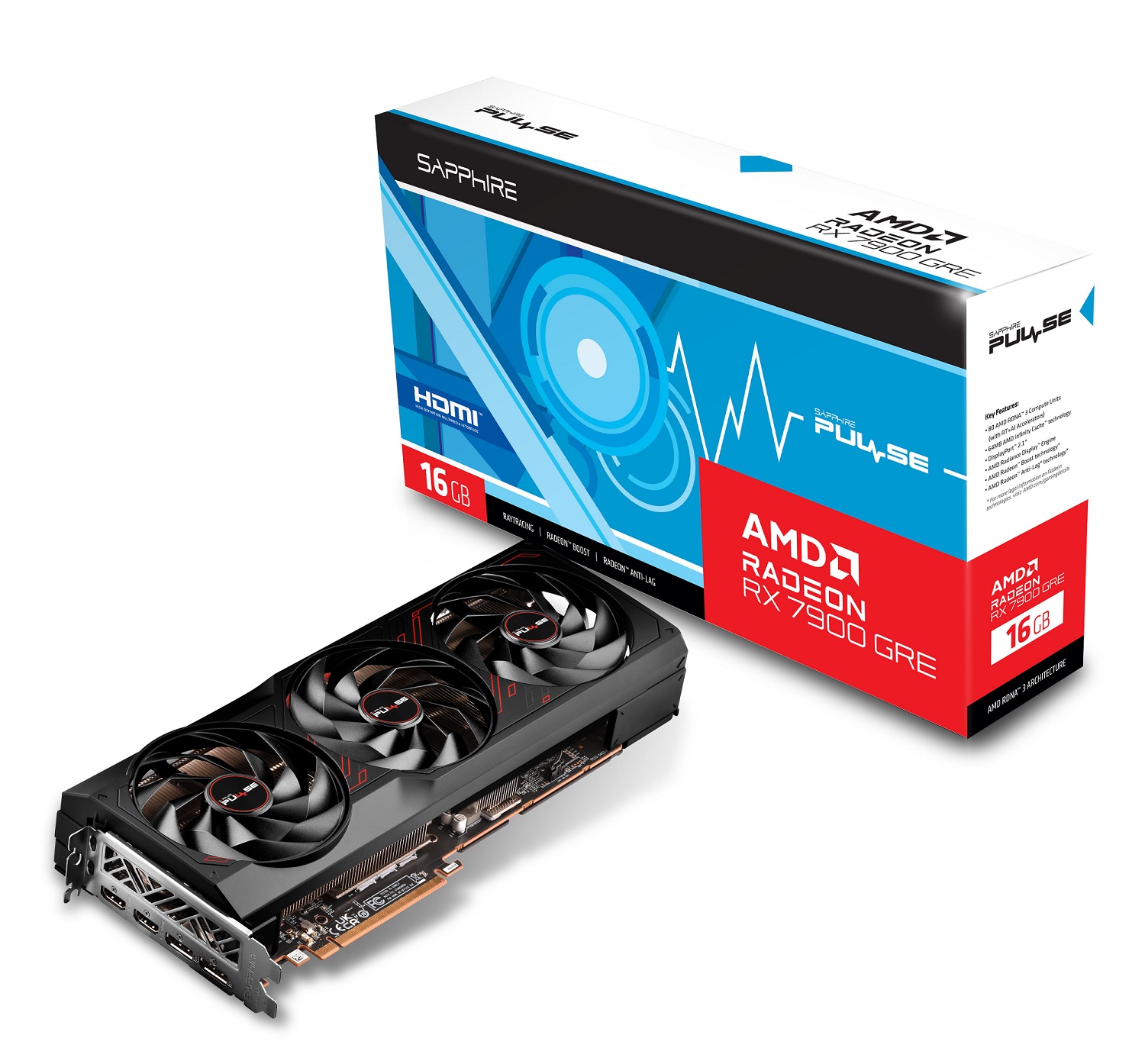 Kartelë grafike Sapphire PULSE AMD Radeon™ RX 7900 GRE, 16GB, GDDR6