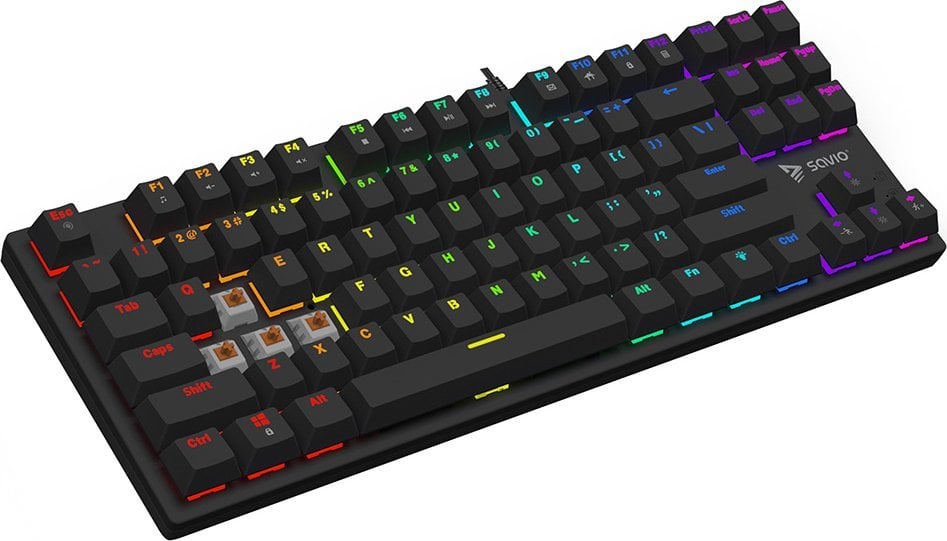 Tastierë mekanike Savio Tempest X2, RGB, Outemu Brown, me kabllo