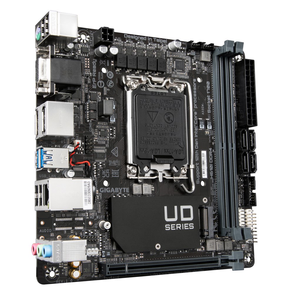 Pllakë amë Gigabyte H610I DDR4, mini ITX, LGA 1700, e zezë