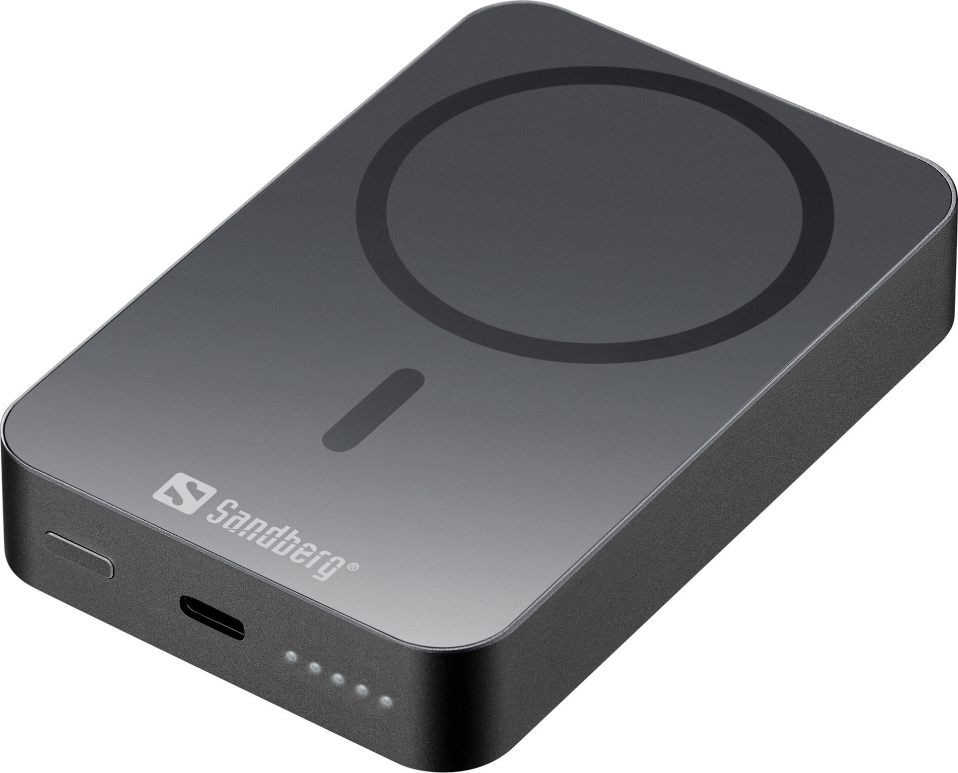 Powerbank wireless Sandberg Magnet ALU, 10000mAh, 20W, gri