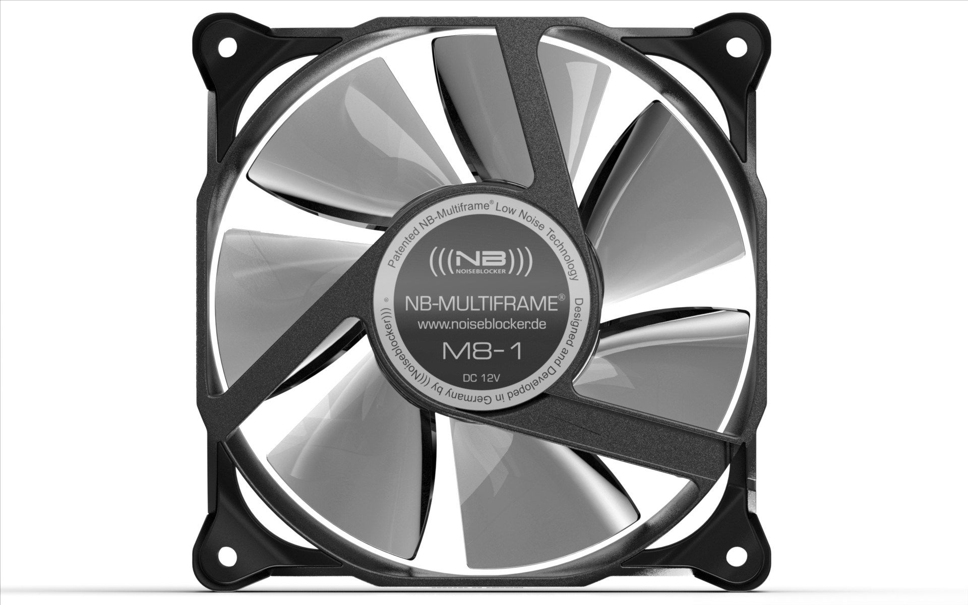 Ventilator kase Noiseblocker Multiframe M8 S1, 80mm, 3 pin, i zi transparent