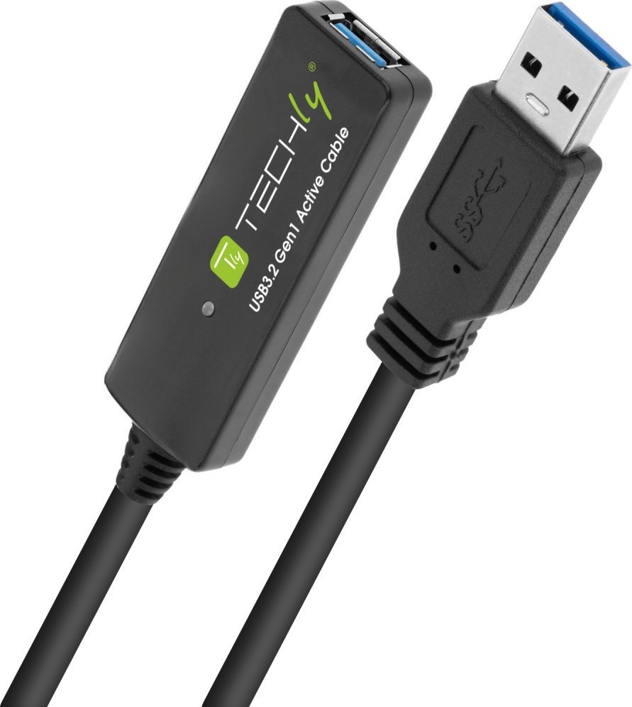 Kabllo USB Techly ICUR30100G, USB 3.2 Gen 1, 10 m, i zi