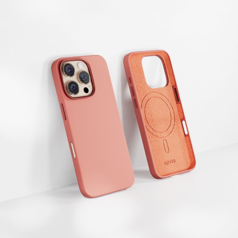 Mbrojtëse silikoni Epico Mag+ për iPhone 16 Pro, rozë