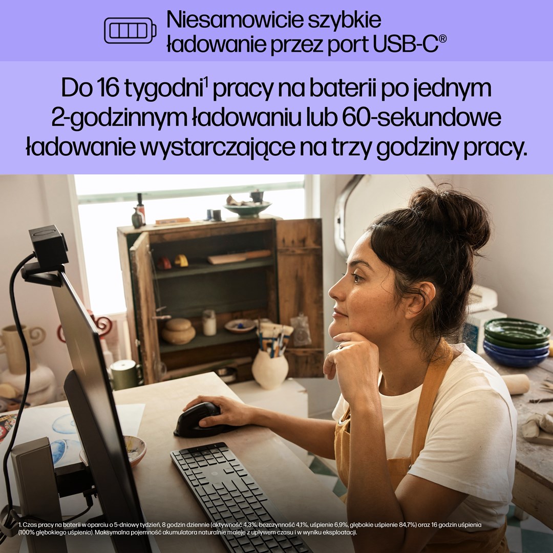 Maus HP 920, Bluetooth + USB Type-A, ergonomik, i zi