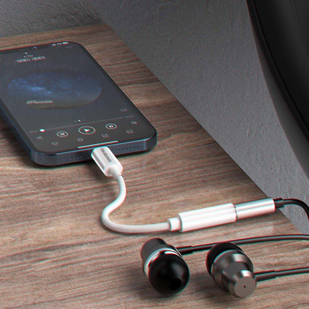 Përshtatës Dudao Lightning - Jack 3.5mm, i bardhë