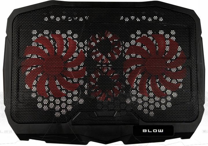 Stendë ftohëse për laptop Blow Hurricane, 12-17", 4 ventilatorë, LED i kuq, e zezë