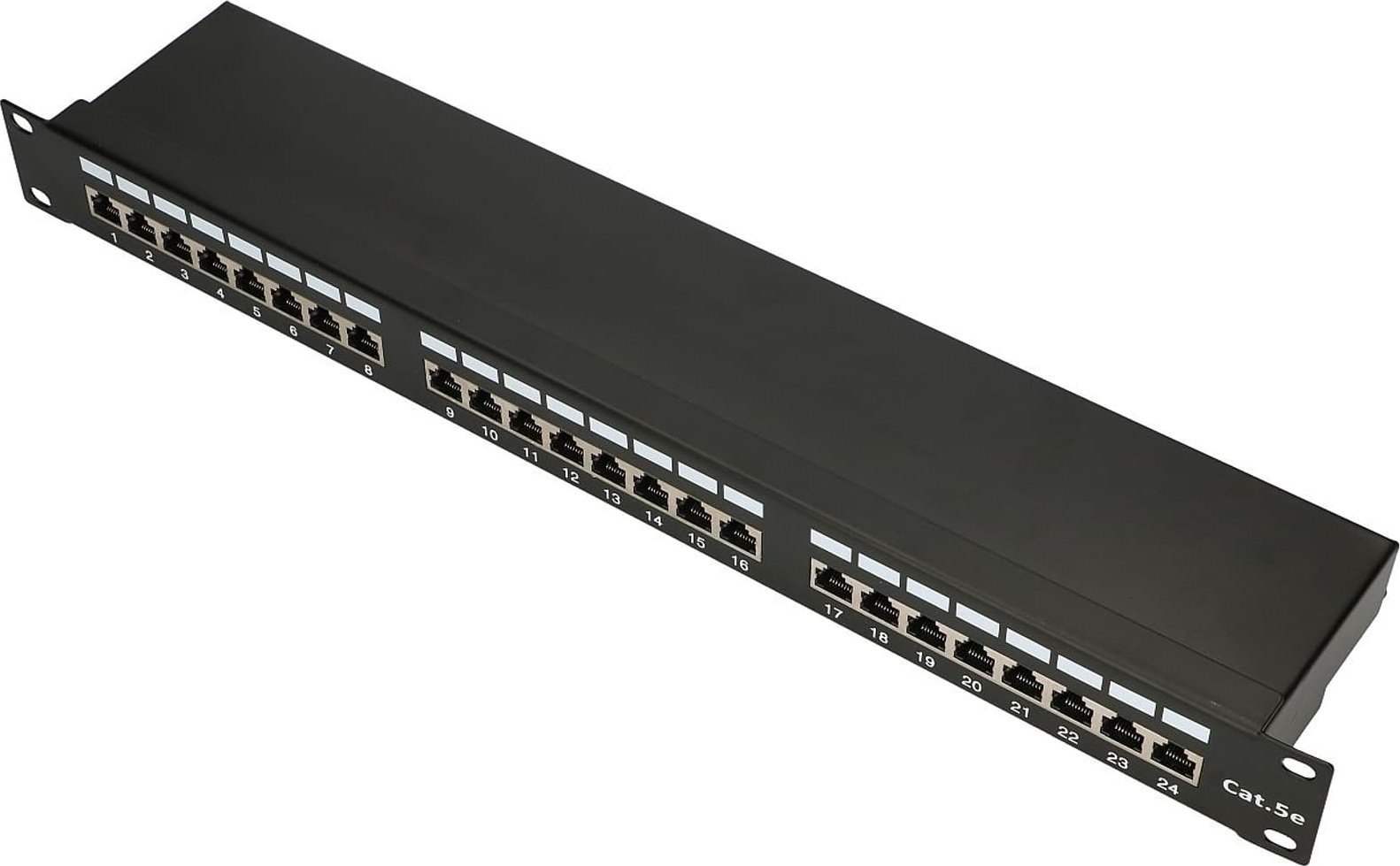 Patch panel Extralink CAT5E STP V2, 24 porta, 1U, i zi