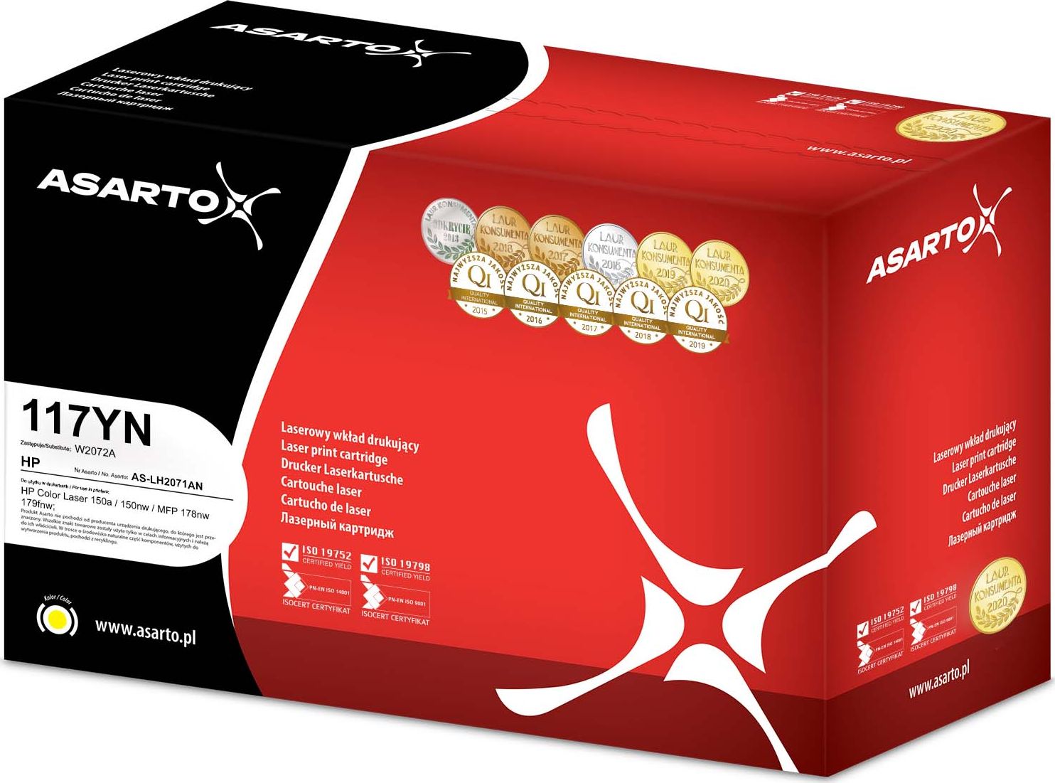 Toner për printer Asarto 117A, i verdhë