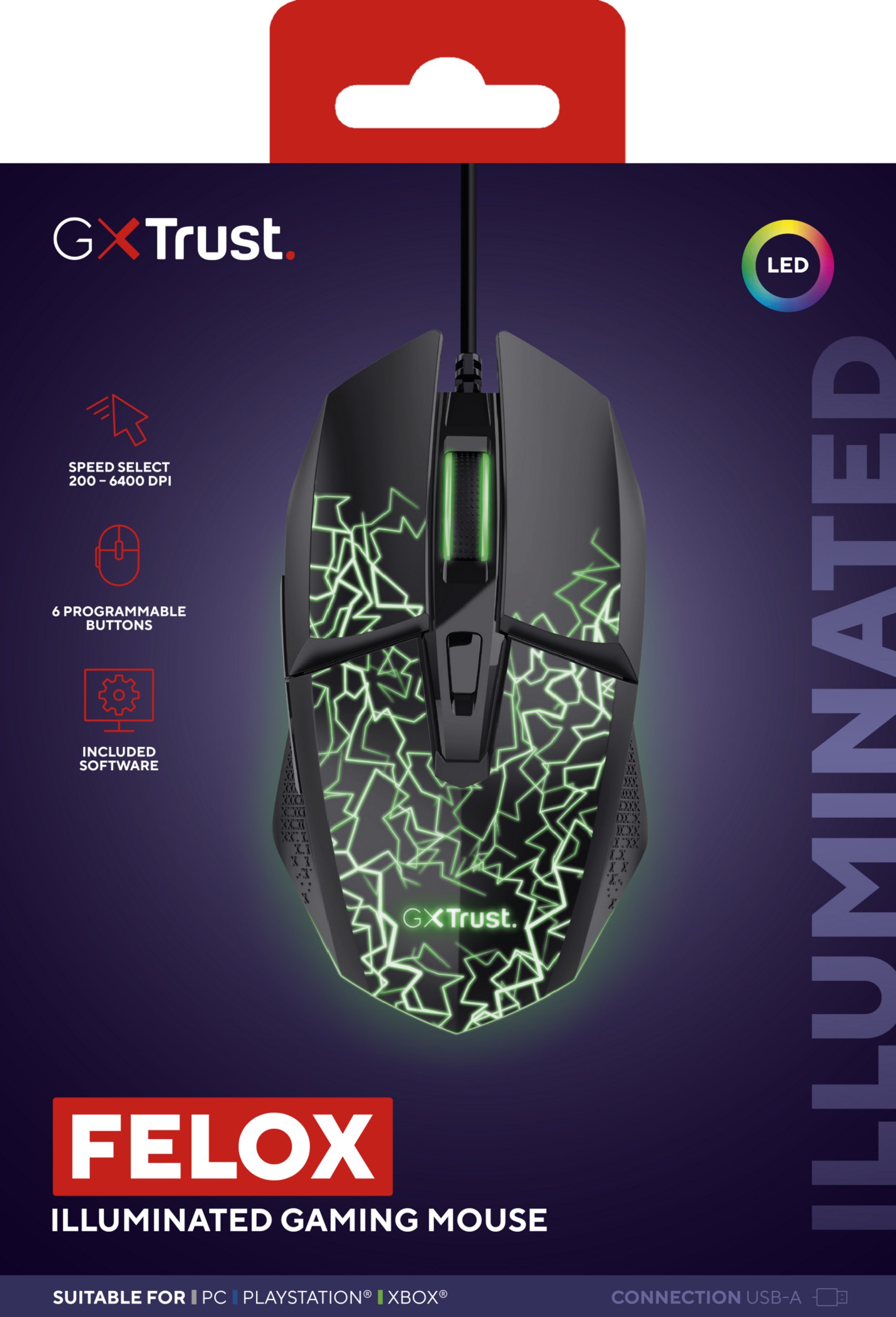 Maus gaming Trust GXT 113 Felox, ergonomik, DPI i rregullueshëm, i zi