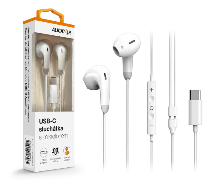 Kufje ALIGATOR Cool Music AE007, USB-C, të bardha 