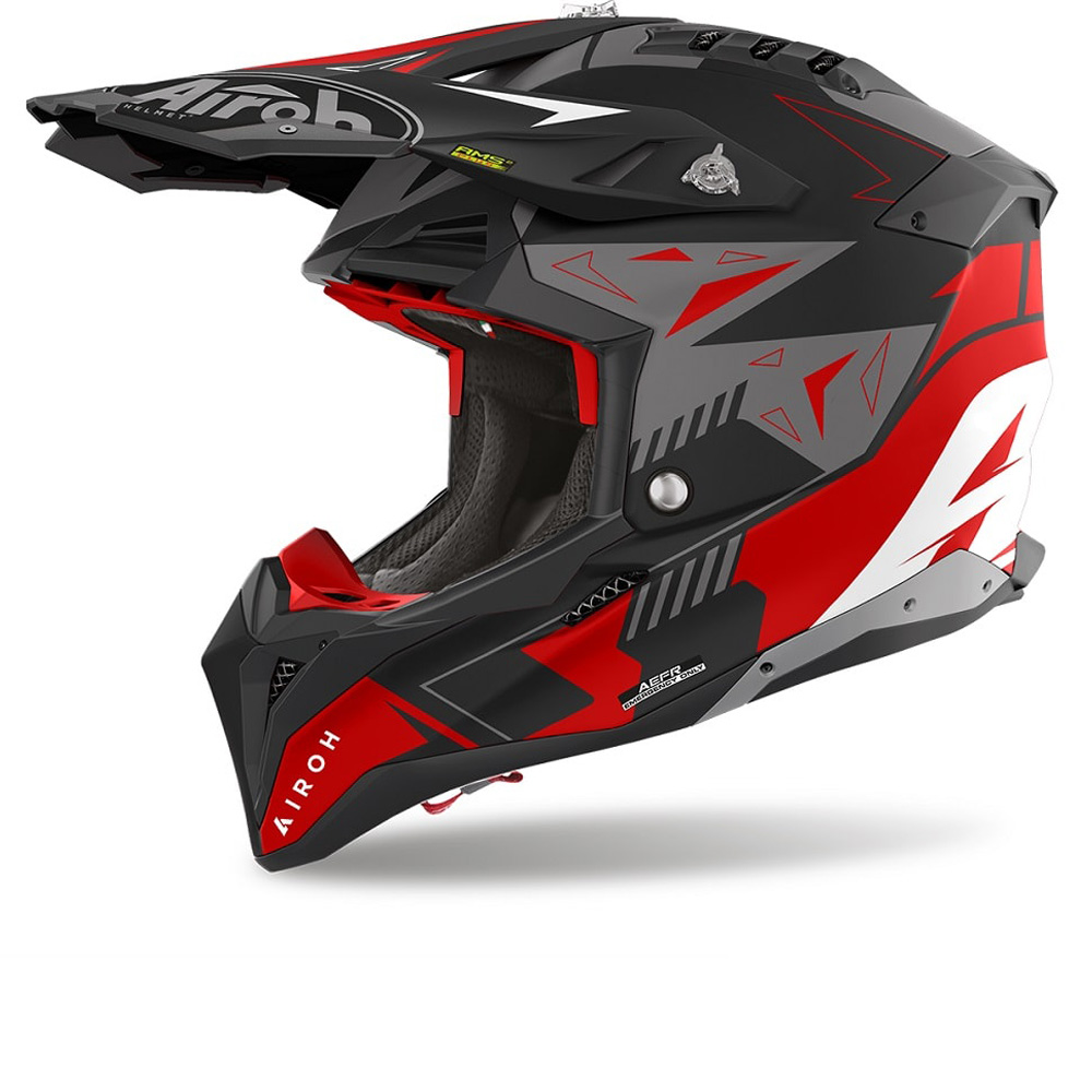 Helmetë motocross Airoh Aviator 3 Spin, madhësia S, e kuqe