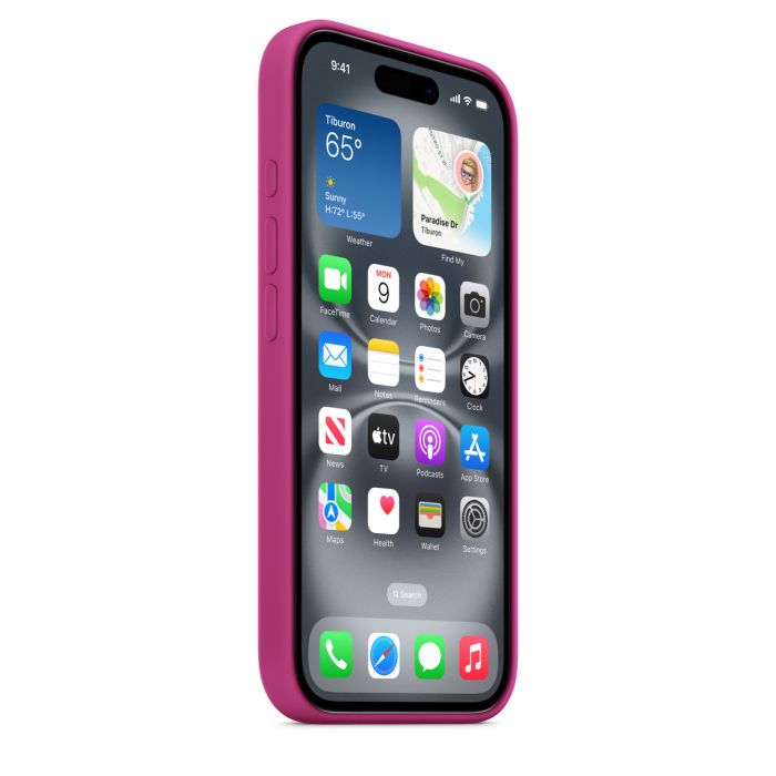 Apple iPhone 16 Silicone Case with MagSafe, Fuchsia (Seasonal)