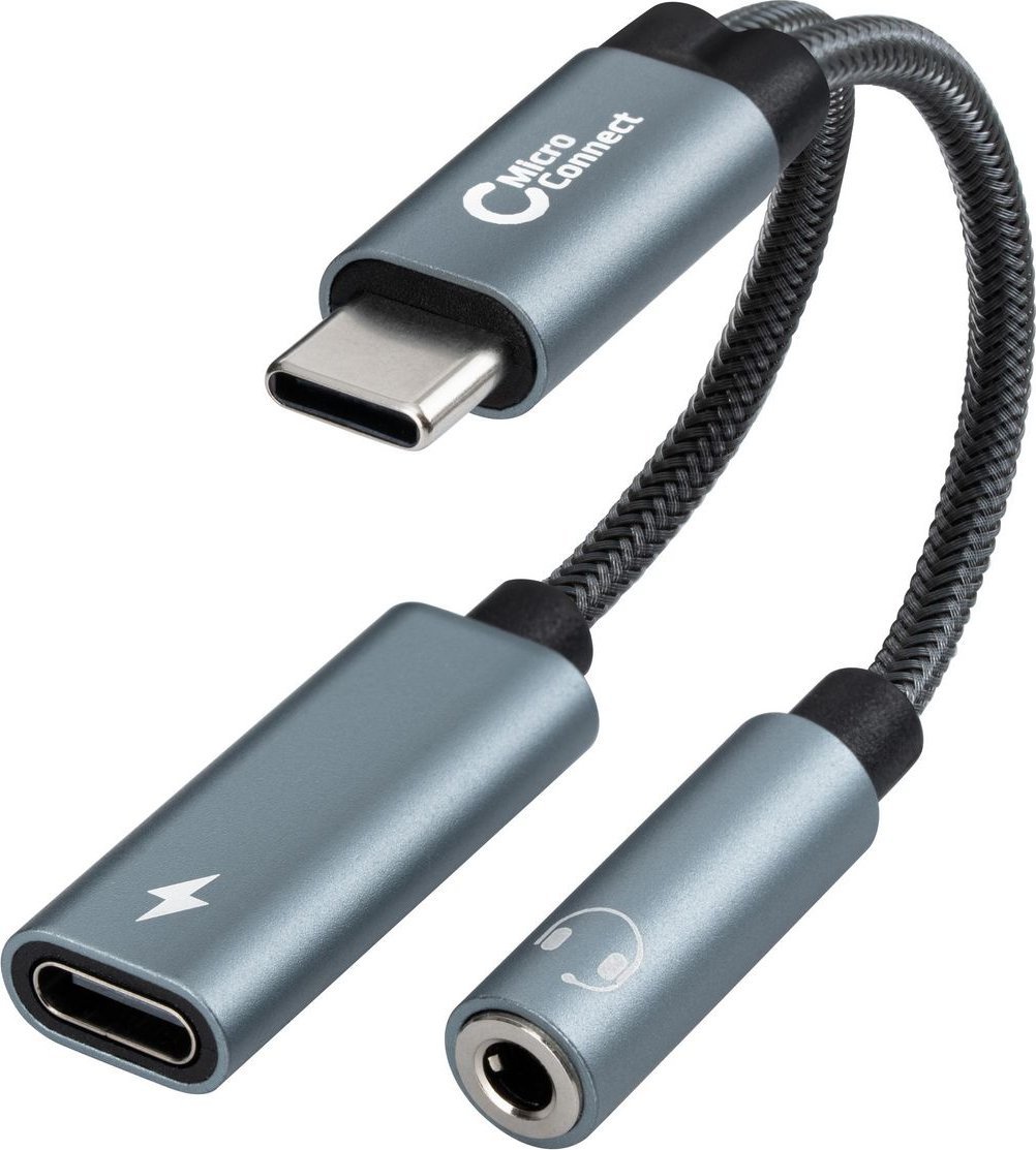 Adapter audio USB C Microconnect MC USBC AUDIOCF, 0.13m, argjendtë