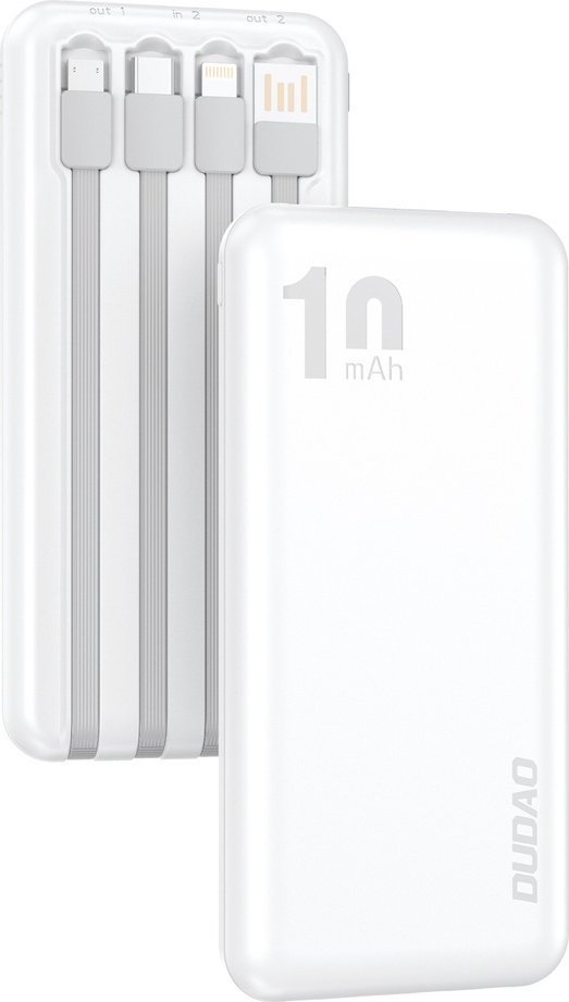 Powerbank Dudao K6 Pro, 10000mAh, 3 dalje, i bardhë