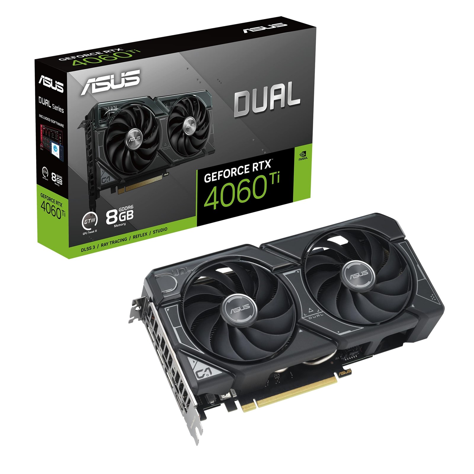 Kartë grafike ASUS GeForce RTX 4060 Ti DUAL, 8GB GDDR6, PCIe 4.0, e zezë