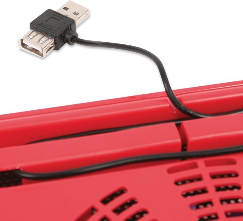 Mbajtëse laptopi Platinet Omncpir, 10"-17", me ventilator, e kuqe