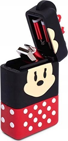 Kabllo USB Thumbs Up PowerSquad Minnie Mouse, 0.6m, USB A në USB C Micro USB Lightning, e zezë