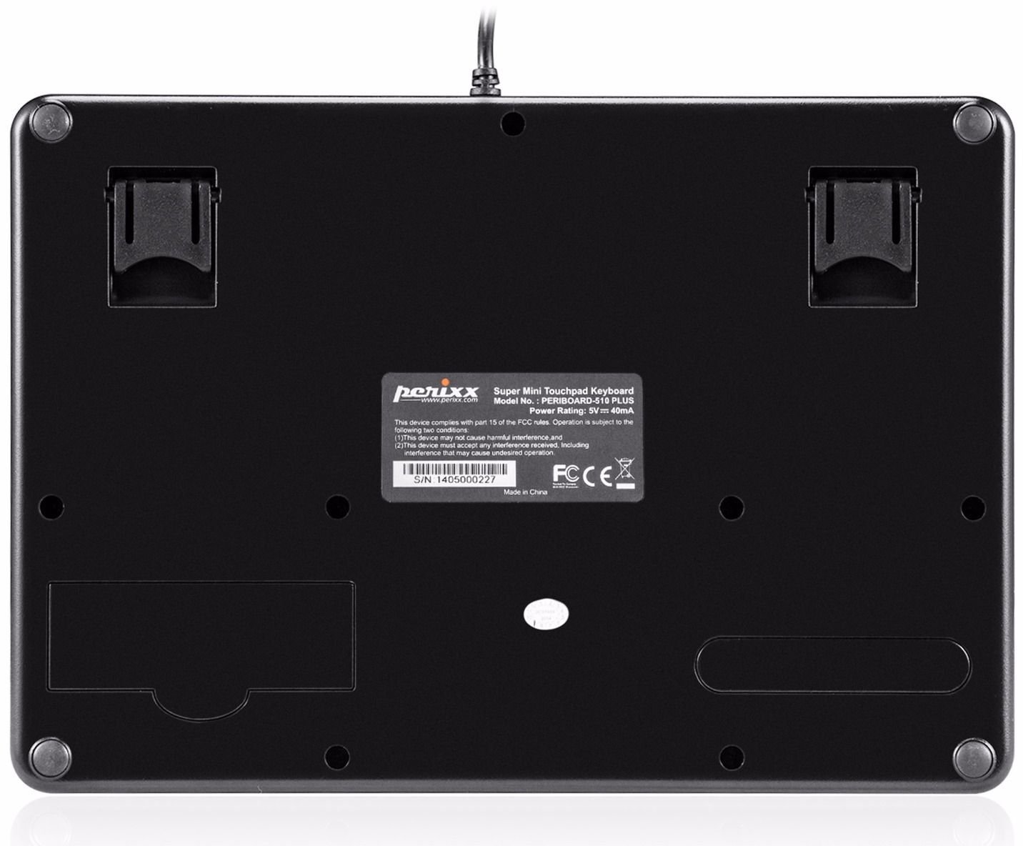 Tastierë Perixx PERIBOARD-510H Plus, me kabllo USB, touchpad i integruar, layout UK, e zezë