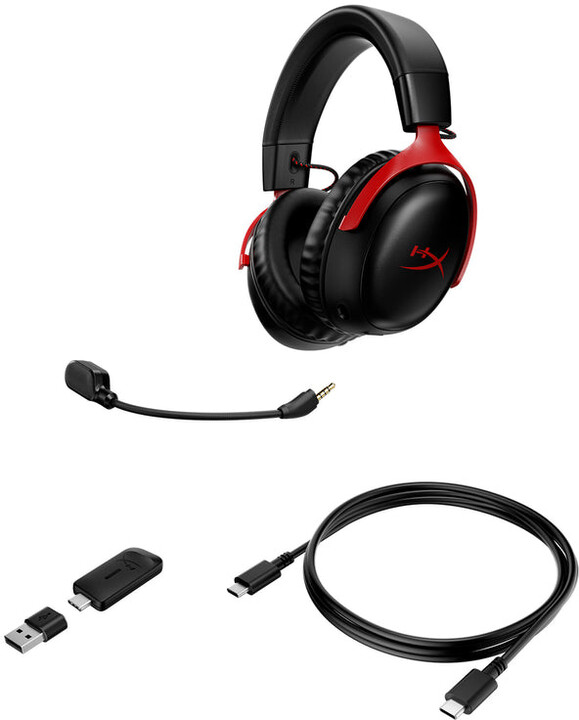 Kufje HyperX Cloud III Wireless, të zeza/ kuqe