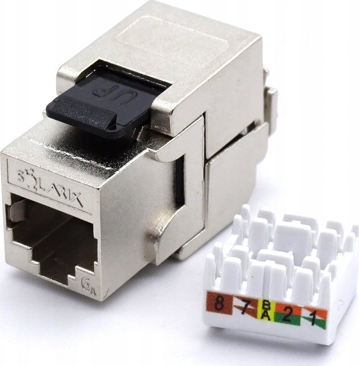 Modul keystone Solarix 10G Cat 6a STP, RJ45, vetëprerës, argjendti