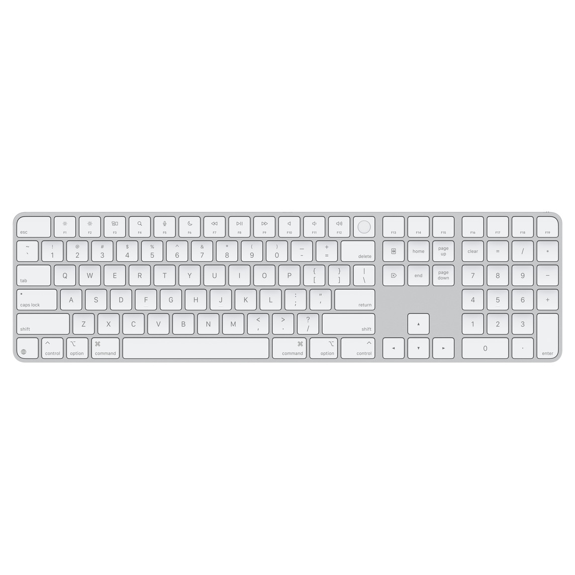 Apple Magic Keyboard (2024) with Touch ID and Numeric Keypad, International English, White Keys