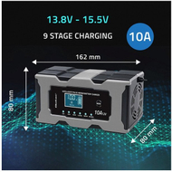 Karikues baterie Qoltec Intelligent, 12V 10A, mikrokontrollues, me ekran LCD