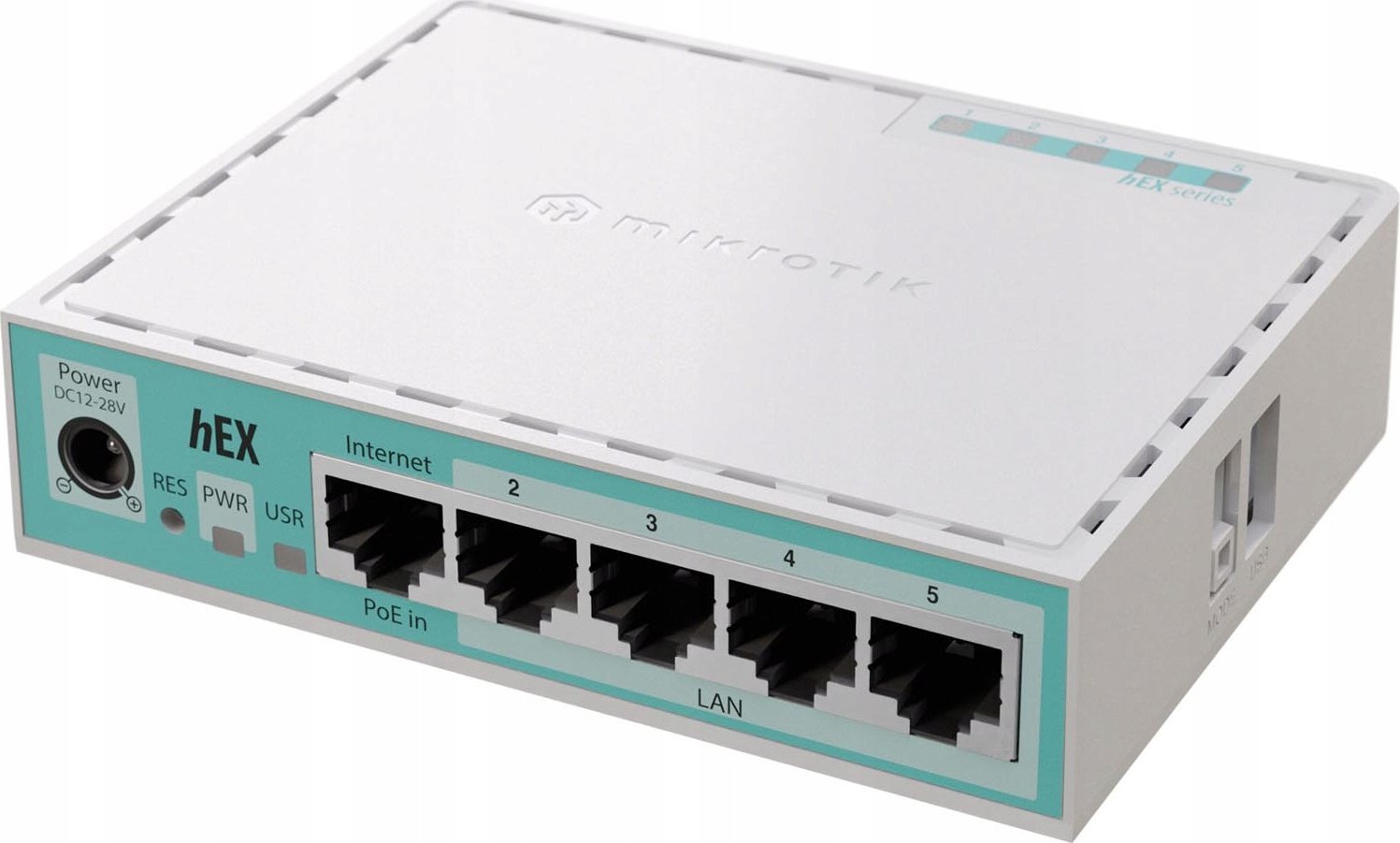 Ruter kabllor MikroTik hEX, 5x Gigabit Ethernet, USB, i bardhë